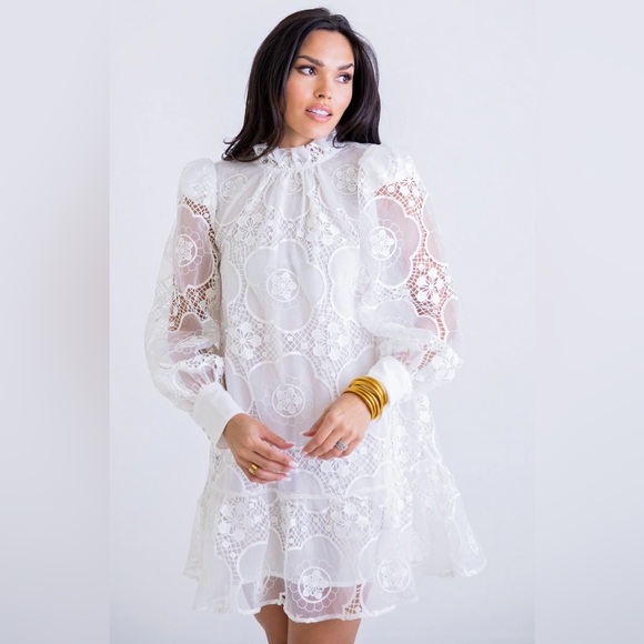 Karlie Lace Ruffle Hem Dress - Picture 2 of 2